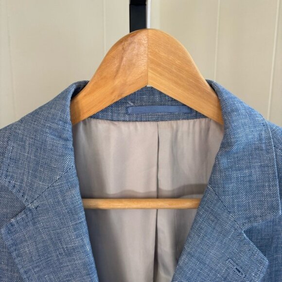 Charles Tyrwhitt Men’s 48L Light Blue Linen Cotton Classic Fit Sport Coat Blazer - Picture 1 of 10